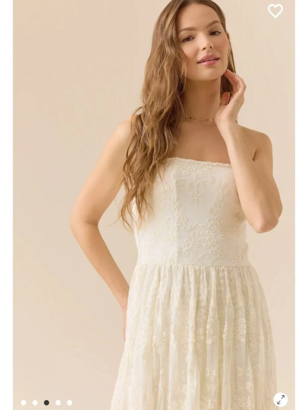Jess Strapless Midi Dress Altar'd State Cream Dress NWT - Picture 3 of 5